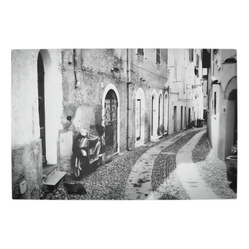 Scooter in a street in Italy in black and white Metal Print