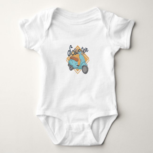 Scooter life baby bodysuit (Front)