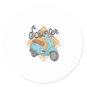 Scooter life classic round sticker