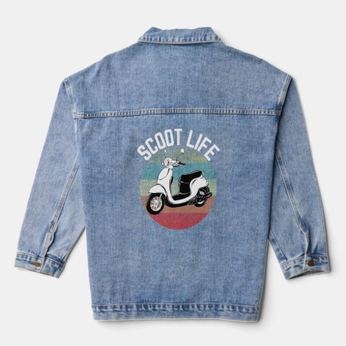 Scooter Life Retro Vintage Moped Motorcycle Gear 2 Denim Jacket