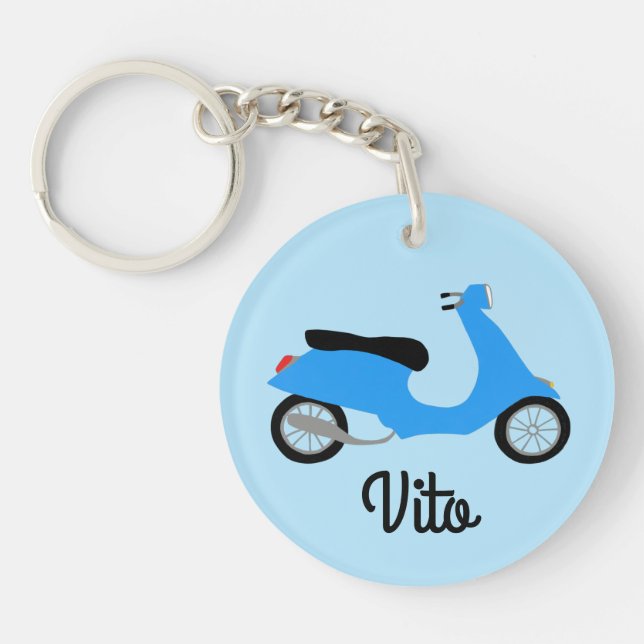 Scooter Moped Motorcycle CUSTOM Keychain (Front)