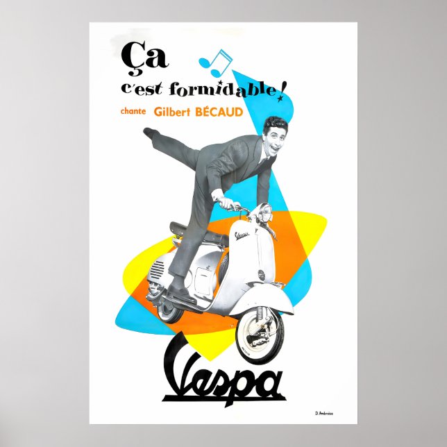Scooter Poster Motor Scooter Art Retro Print (Front)
