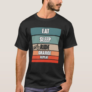 Scooter Rider Retro Eat Sleep Ride Charge Repeat T-Shirt