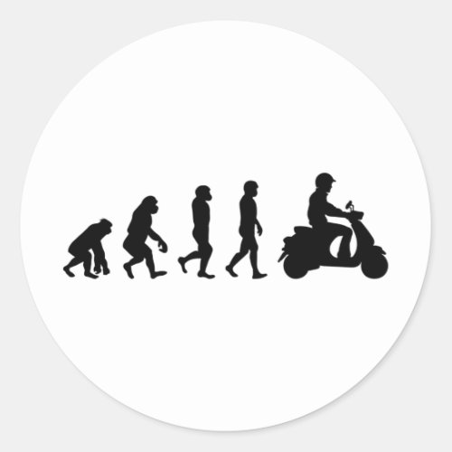 Scooter Rider Scootering Motorbike Moped Bike Classic Round Sticker