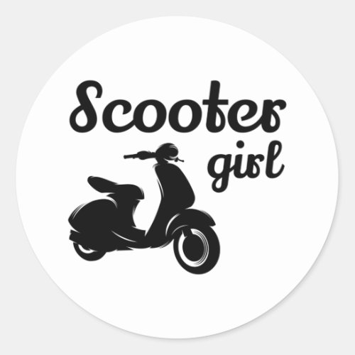 Scooter Rider Scootering Motorbike Moped Bike Classic Round Sticker