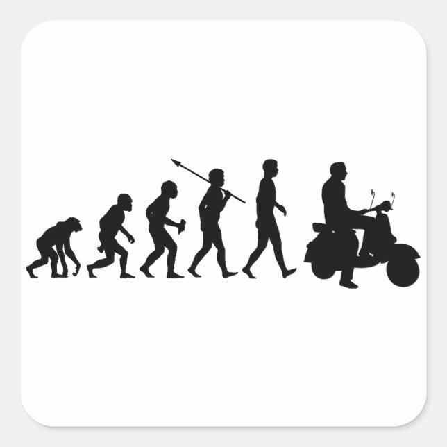 Scooter Rider Square Sticker (Front)