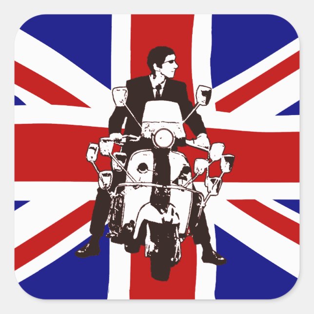 Scooter Rider UJ 2 square stickers (Front)