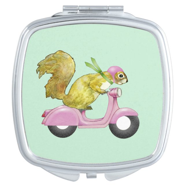 Scooter Squirrel Compact Mirror (Front)