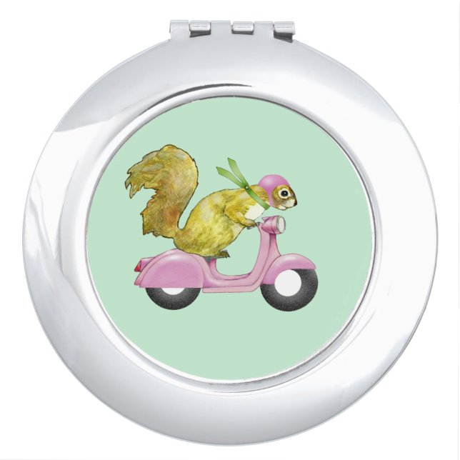 Scooter Squirrel Compact Mirror (Front)