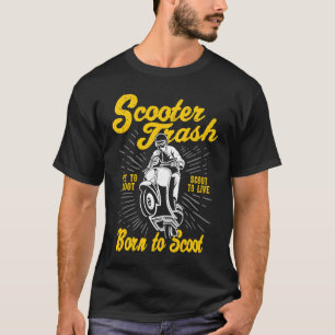 Scooter Trash Retro Distressed Style Scooter Humor T-Shirt