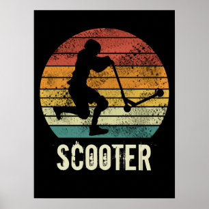 Scooter Vintage Sunset Retro E-Scooter Design Poster