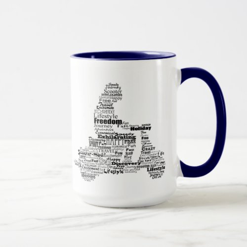 Scooter word collage mug