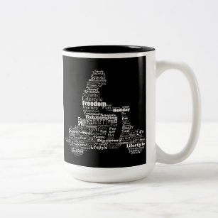 Scooter word collage Two-Tone coffee mug