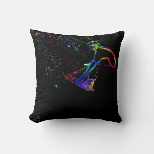 Scootering in Space - Scooter Boy  Throw Pillow (Front)