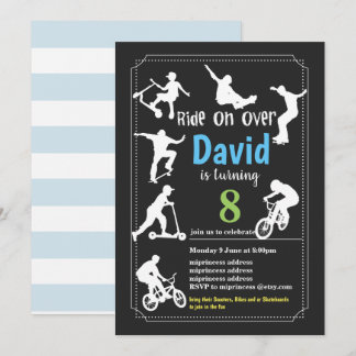 Scooters, Bikes and or Skateboards, ride on over Invitation