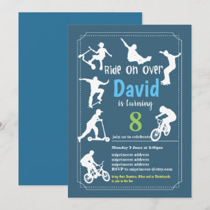 Scooters, Bikes and or Skateboards, ride on over Invitation