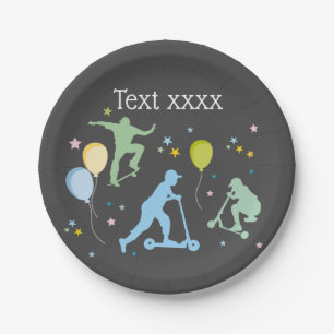 Scooters, Bikes, Skateboards, ride on over Paper Plates