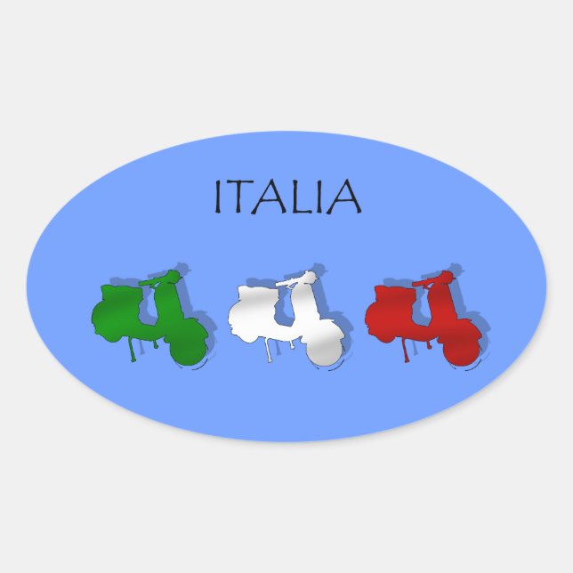 Scooters of Italy Italian Scooter Italia Logo flag Oval Sticker (Front)
