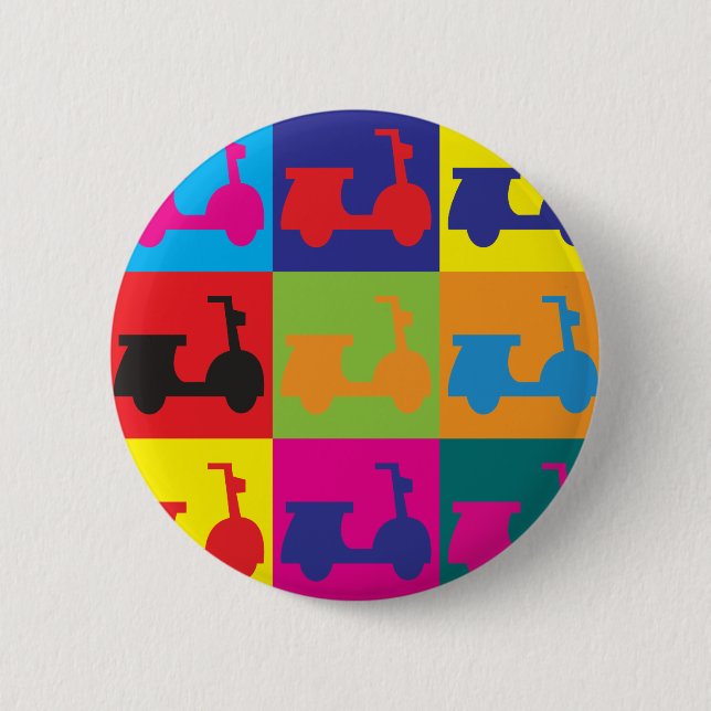 Scooters Pop Art Button (Front)