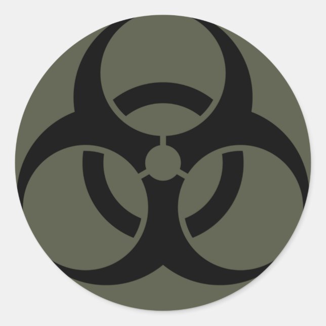 Scope Cap Sticker, Biohazard in Black Classic Round Sticker (Front)