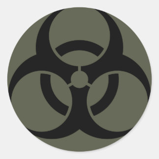 Scope Cap Sticker, Biohazard in Black Classic Round Sticker