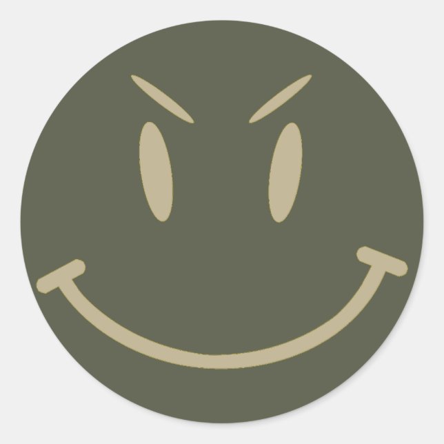 Scope Cap Sticker, Evil Face, Style 2 Classic Round Sticker (Front)