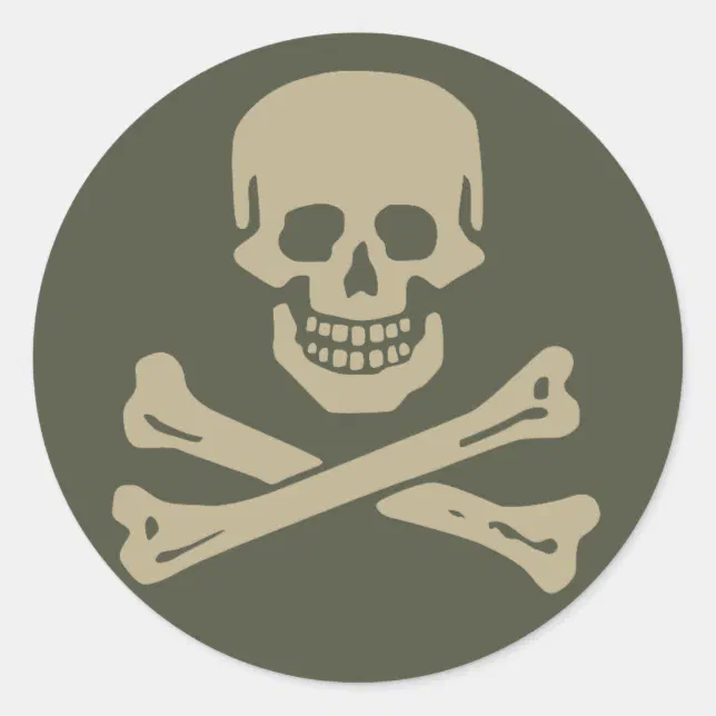 Scope Cap Sticker, Jolly Roger Style 1 Classic Round Sticker Zazzle