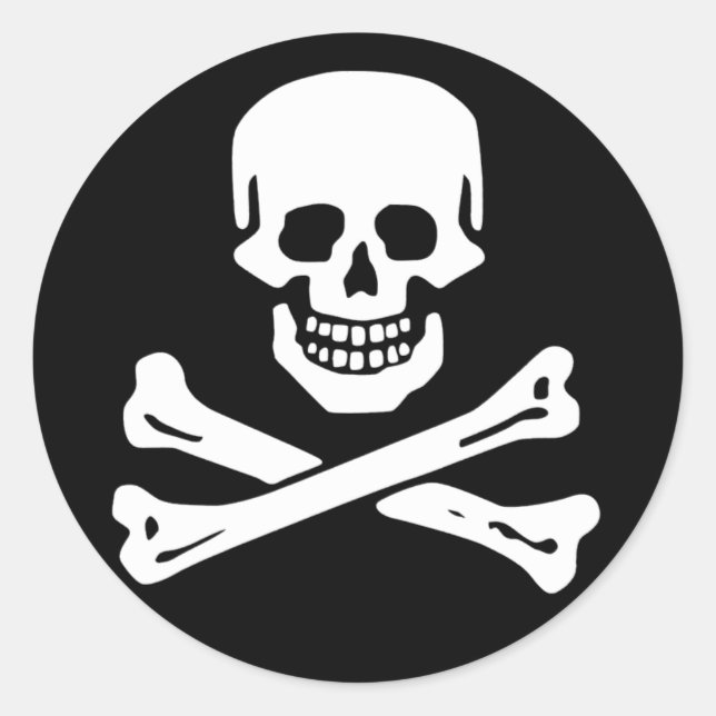 Scope Cap Sticker, Jolly Roger - Style 6 Classic Round Sticker (Front)