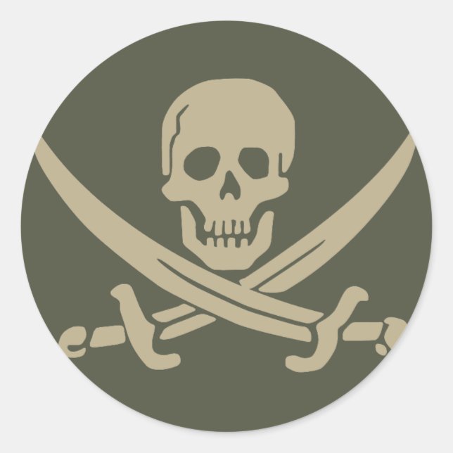 Scope Cap Sticker, Jolly Roger - Style 8 Classic Round Sticker (Front)