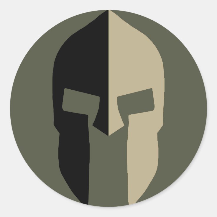 Scope Cap Sticker, Spartan Helmet Style 2 Classic Round Sticker Zazzle