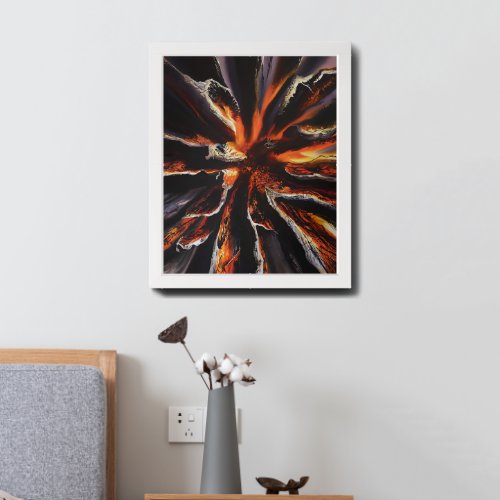Scorched Earth Textural Abstract of Fires Fury Framed Art