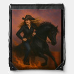 Scorching Fast Barrel Racing Team! Drawstring Bag