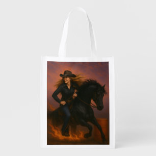 Scorching Fast Barrel Racing Team! Grocery Bag