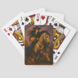 Scorching Fast Barrel Racing Team In Fall  Poker Cards