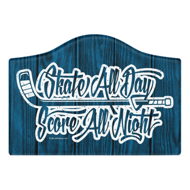 Score All Night (Hockey) Door Sign (Small Crest Front)
