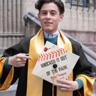 Score Big in Style with a Custom Baseball Graduation Cap Topper