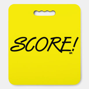 Score black and yellow stadium cushion