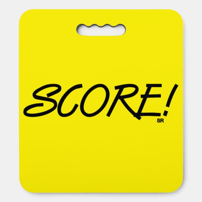 Score black and yellow stadium cushion (Front Vertical)
