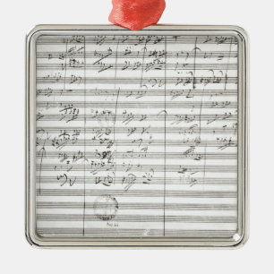 Score for the 3rd Movement of the 5th Symphony Metal Ornament