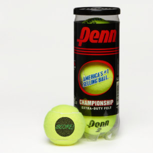 Score green and black Penn tennis balls