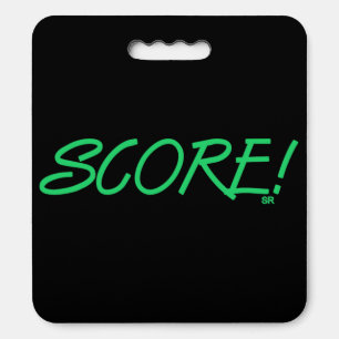 Score green and black stadium cushion