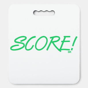 Score green and white stadium cushion