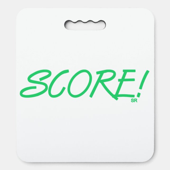 Score green and white stadium cushion (Front Vertical)
