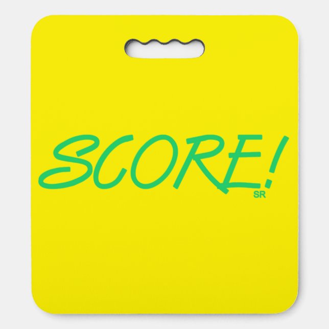 Score green and yellow stadium cushion (Front Vertical)
