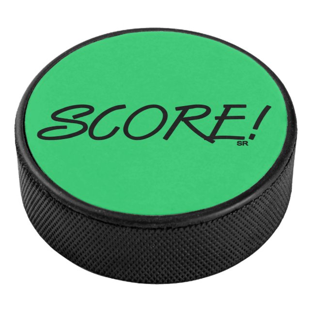 Score green hockey puck (3/4)