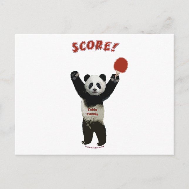 Score Panda Ping Pong Postcard (Front)