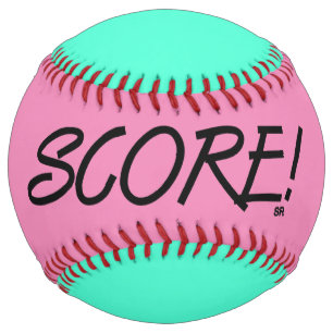 Score pink and teal softball