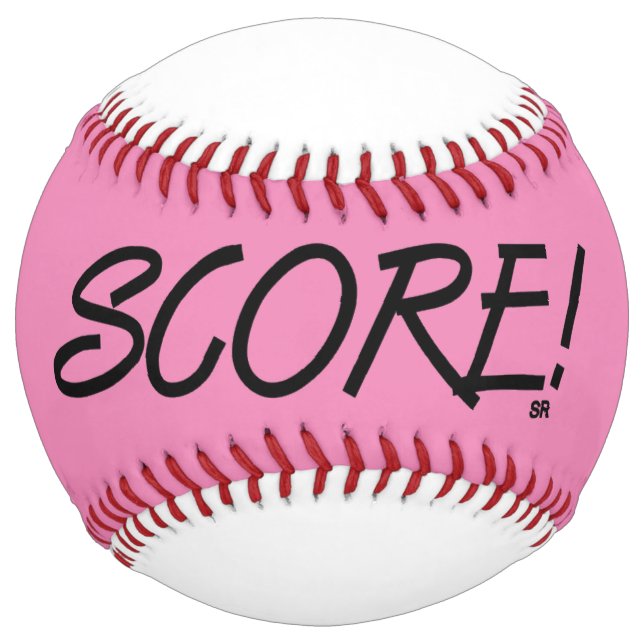 Score pink and white softball (Front)