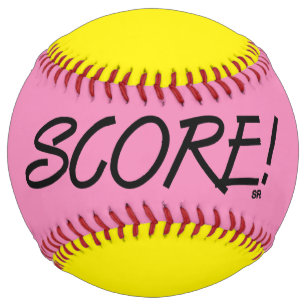 Score pink and yellow softball