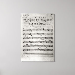Score sheet for 'Concerts de Pieces de Canvas Print